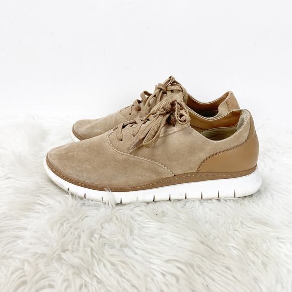 Vionic 9.5 Womens Tan Suede 355 Taylor Comfort Sneakers - Picture 4 of 8